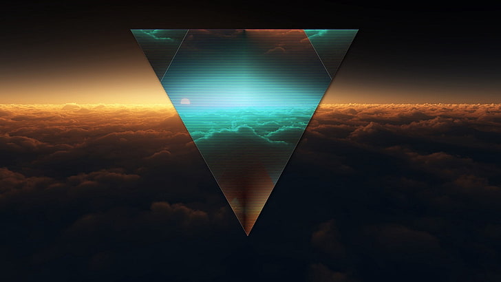 triangle, shape, dark, figure, sky, cloud - Sky, flying, air, HD wallpaper