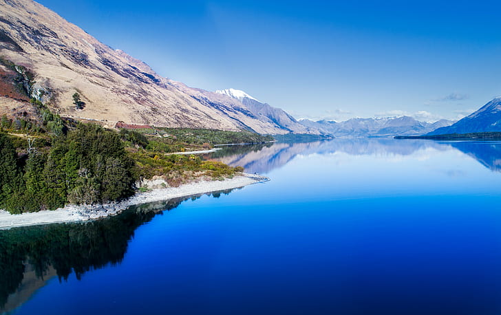 panoramic photo of building near sea during daytie, glenorchy, glenorchy, HD wallpaper