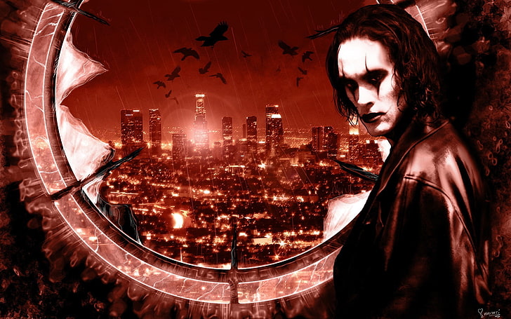 Brandon Lee, The Crow, movies, deceased, one person, illuminated