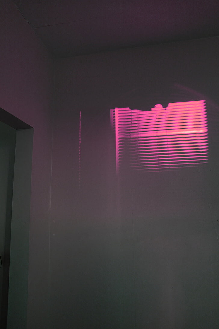 black and white LED light, neon, pastel, pink color, no people