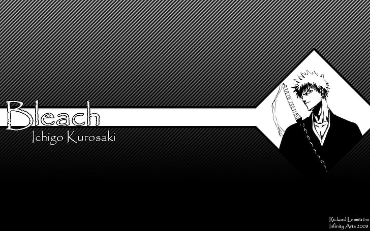 Bleach Ichigo Kurosaki wallpaper, Kurosaki Ichigo, monochrome