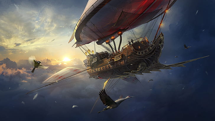  Sci Fi, Steampunk, Cloud, Ship, Sky | Wallpaper Flare