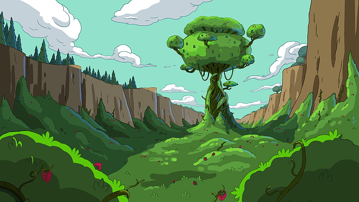 HD wallpaper: Adventure Time, cartoon, green color, nature, sky, no people  | Wallpaper Flare