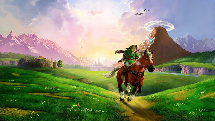 Death Mountain, Link, Lon Lon Ranch, The Legend of Zelda, Hyrule Castle, HD wallpaper