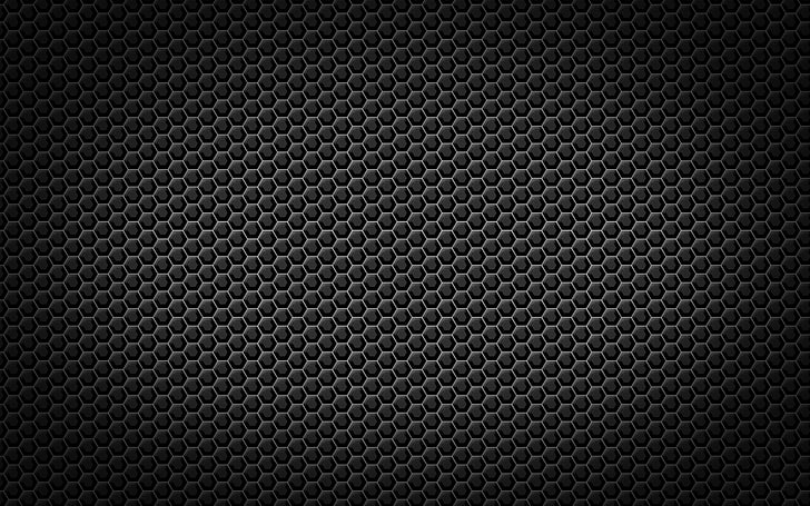 black wallpaper, Abstract, Hexagon, Pattern, backgrounds, textured