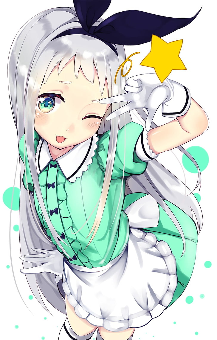 woman in green and white dress painting, BLEND-S, Kanzaki Hideri, HD wallpaper
