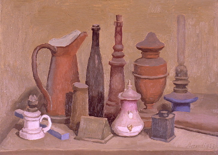 classic art, Giorgio Morandi, jars, choice, variation, wood - material, HD wallpaper