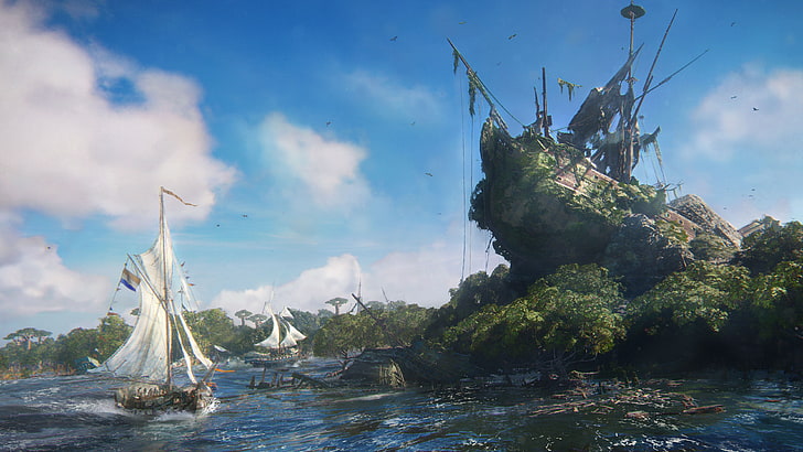 Skull and Bones, Ubisoft, pirates, water, cloud - sky, nature, HD wallpaper