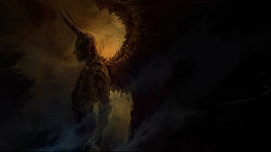 HD wallpaper: fantasy art, demon, digital art, hell, creature, Devil, wings  | Wallpaper Flare