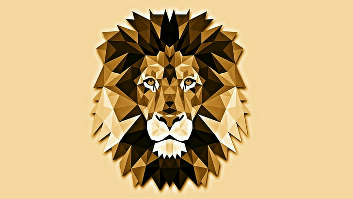 HD wallpaper: lion, art, head, design, graphics, low poly, animal |  Wallpaper Flare