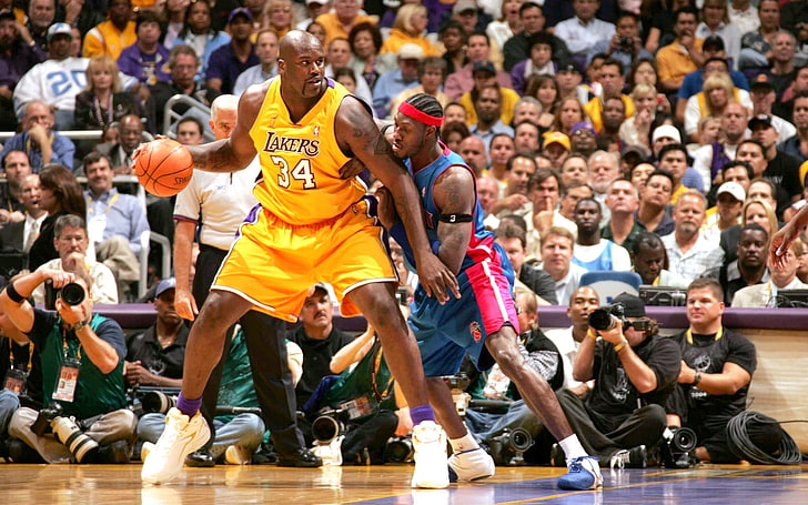 Shaquille O'neal and Ben Wallace, NBA, basketball, Los Angeles