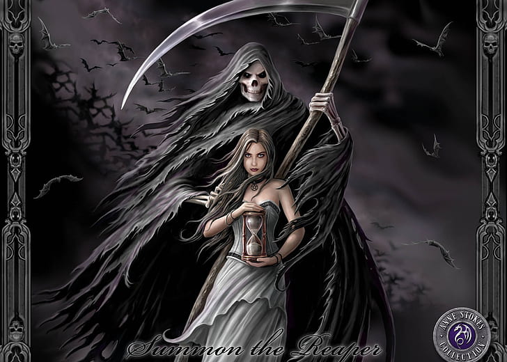 anne, Dark, death, Evil, Gothic, grim, horror, reaper, Stokes, HD wallpaper