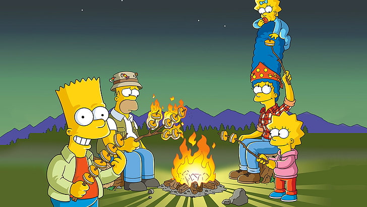 The Simpsons, Bart Simpson, Homer Simpson, Lisa Simpson, Maggie Simpson, HD wallpaper
