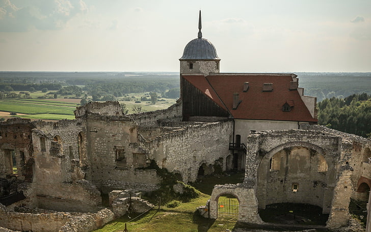 janowiec castle, architecture, building exterior, built structure, HD wallpaper