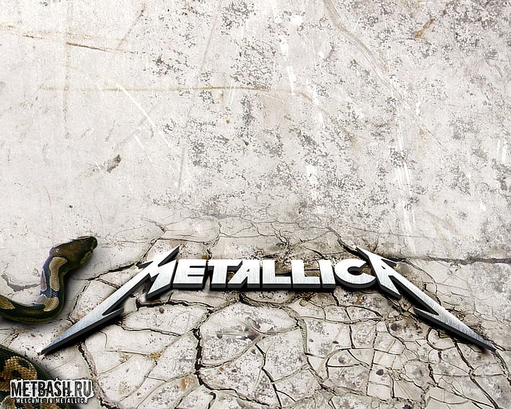 Metallica text, heavy metal, thrash metal, band logo, western script