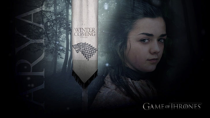 Game of Thrones Winter Coming digital wallpaper, Arya Stark, Maisie Williams, HD wallpaper