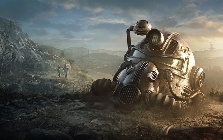 Fallout, Fallout 76, video games, helmet, headwear, mountain, HD wallpaper