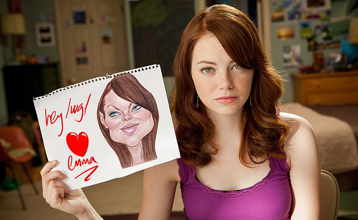 Emma Stone Easy A Movie, women's purple tank top, Movies, Other Movies, HD wallpaper