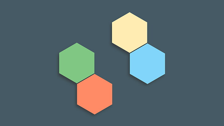 minimalism, hexagon, colorful, abstract, vector, multi colored
