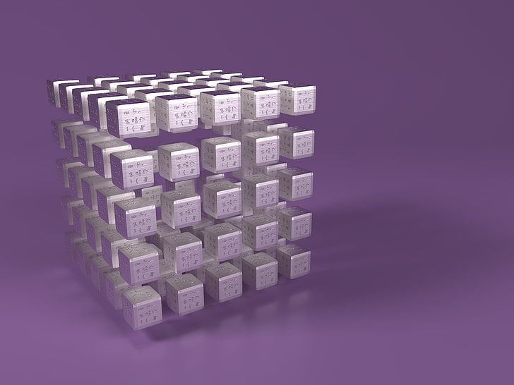 gray cubes, size, surface, metal, cube Shape, leisure Games, three-dimensional Shape, HD wallpaper