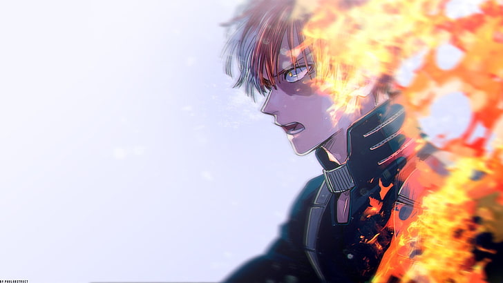 male character on flame wallpaper, Anime, My Hero Academia, Boku no Hero Academia, HD wallpaper