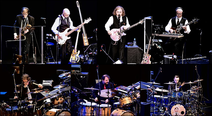 King Crimson, band, collage, musician, musical instrument, arts culture and entertainment