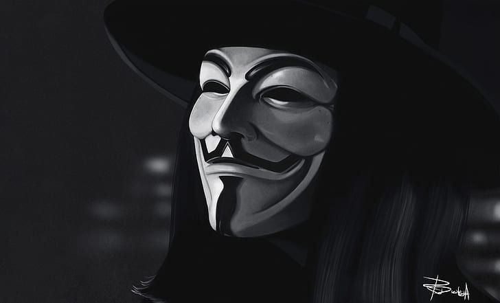 Red, Background, Mask, Revenge, Art, Anonymous, Guy Fawkes, HD wallpaper