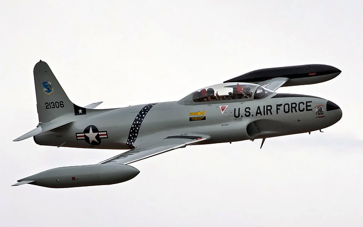 T-33 Shooting Star, gray and black UA Air Force plane, Aircrafts / Planes, HD wallpaper