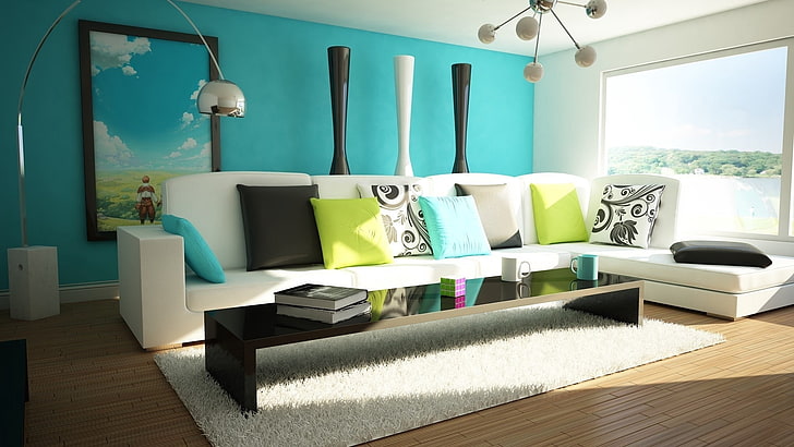 HD wallpaper: white sectional sofa, bathroom, furniture, bright, modern,  domestic Room | Wallpaper Flare