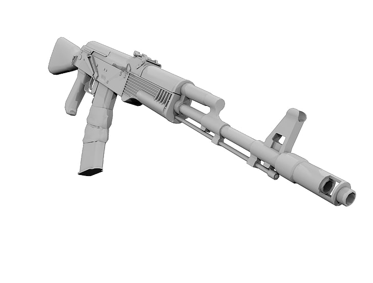 gray gun toy, kalashnikov, rifles, render, weapon, Kalaschnikow, HD wallpaper