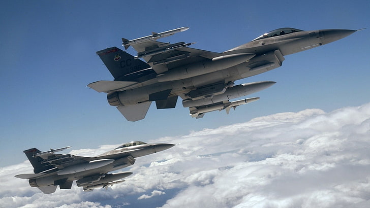 aircraft, military aircraft, General Dynamics F-16 Fighting Falcon, HD wallpaper