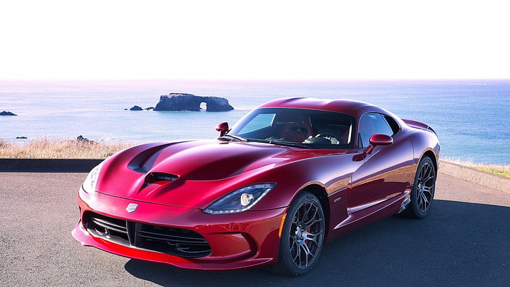red Dodge Viper coupe, car, mode of transportation, motor vehicle