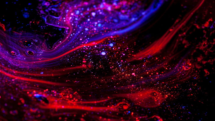 psychedelic, colorful, red, purple, abstract, close-up, water, HD wallpaper