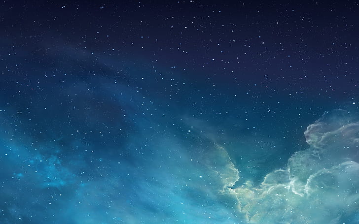 HD wallpaper: apple, blue, clouds, ios, iphone, nebula, sky, space, stars |  Wallpaper Flare