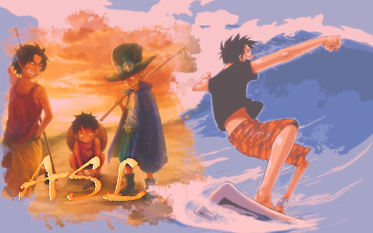 Hd Wallpaper Monkey D Luffy Ace And Sabo Painting One Piece Manga Monkey D Luffy Wallpaper Flare