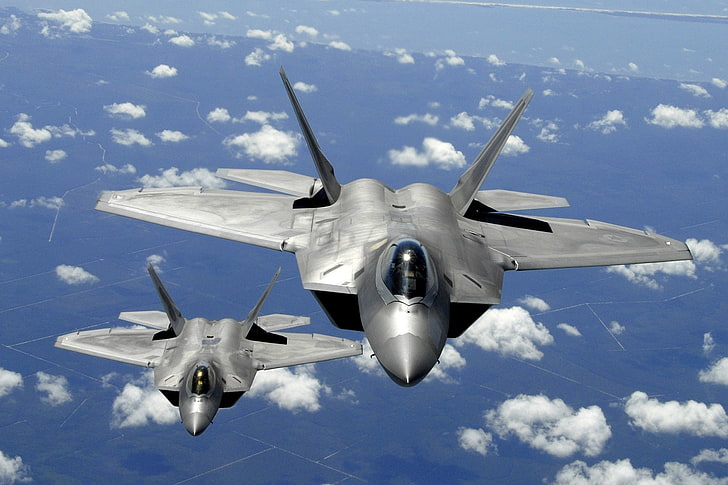 aircraft, F22, Jet, Raptor, flying, air vehicle, sky, airplane, HD wallpaper
