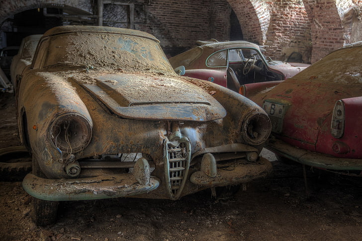 vintage cars, old car, wreck, vehicle, HD wallpaper