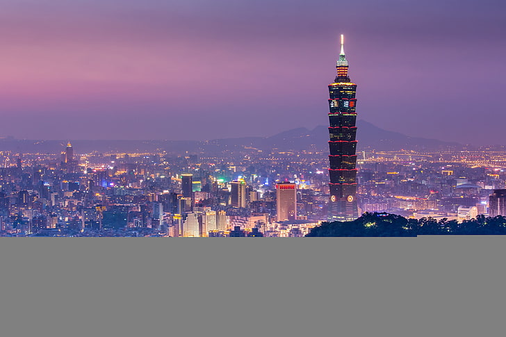 city during night, taipei, taiwan, china, cityscape, urban Skyline, HD wallpaper