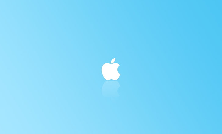 Apple Simple Blue, Apple logo, Computers, Mac, Background, Minimalism, HD wallpaper