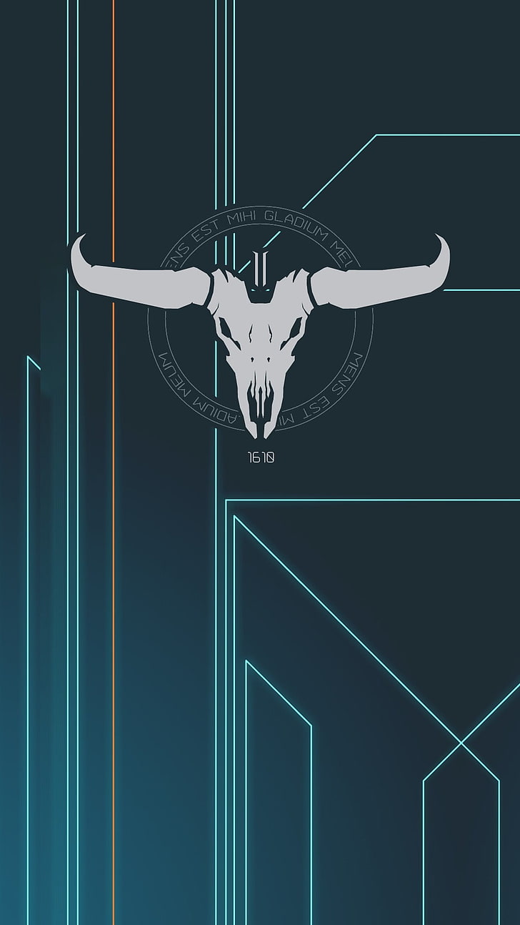 animal skull illustration, Halo 5: Guardians, Windows Phone, logo