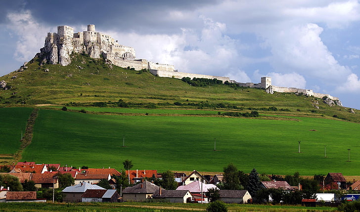 architecture, building, house, Slovakia, hills, castle, village