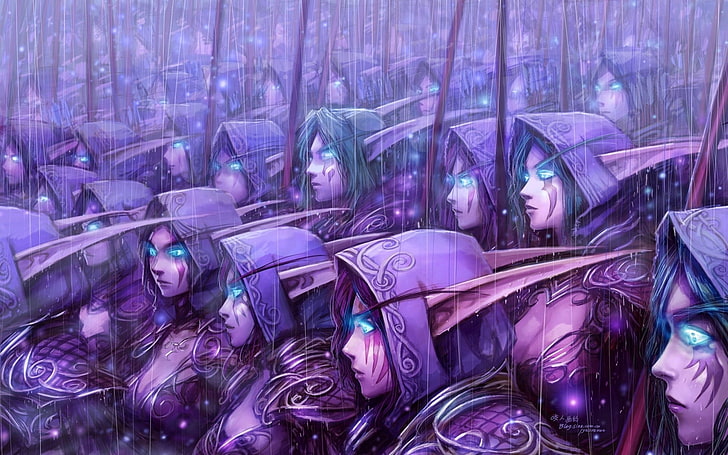 elf army digital wallpaper, artwork, fantasy art, elves, World of Warcraft, HD wallpaper