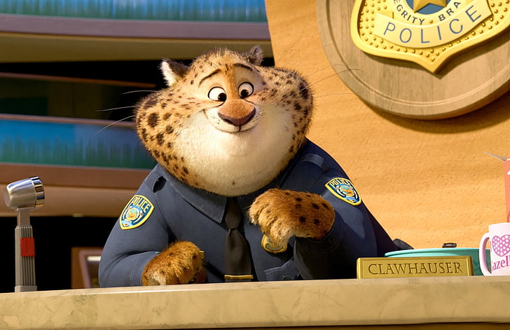 Movie, Zootopia, Benjamin Clawhauser, toy, mammal, indoors, HD wallpaper