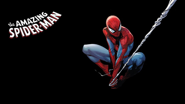 The Amazing Spider-Man digital wallpaper, Marvel Comics, black background, HD wallpaper