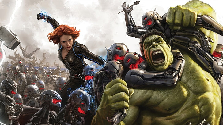 women, Scarlett Johansson, Black Widow, Hulk, redhead, The Avengers, HD wallpaper