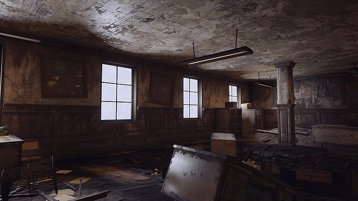 Fallout 4, PC gaming, screen shot, window, indoors, abandoned, HD wallpaper