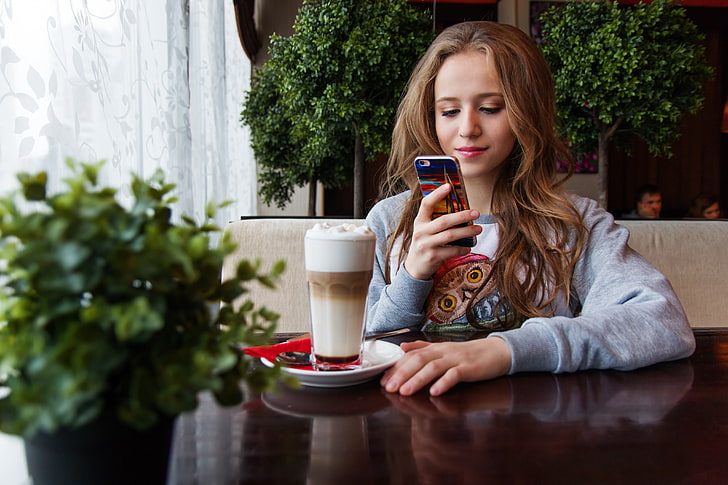 women, phone, coffee, teens, one person, young adult, drink