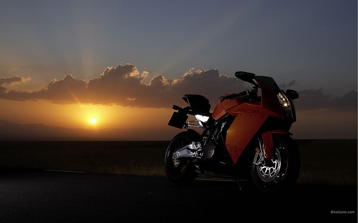ktm, motorbikes, rc8, sunset