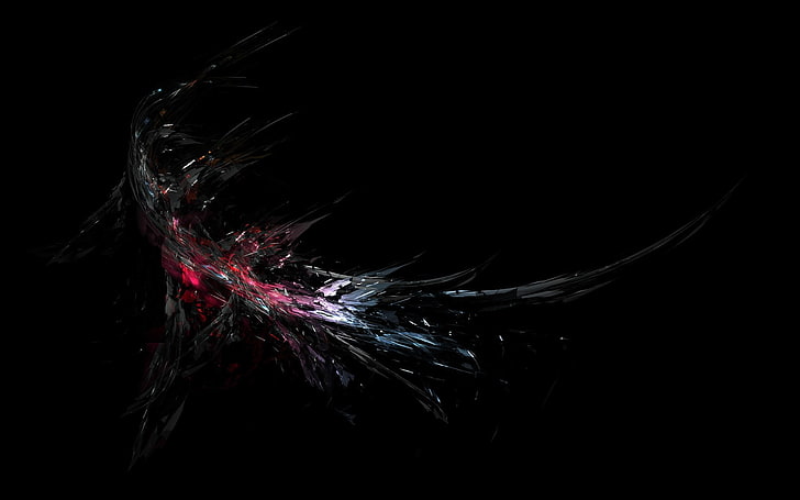 gray and gray blade wallpaper, black, abstract, backgrounds, black Color