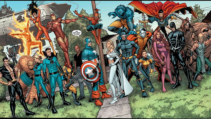 The Avengers, New Avengers, Captain America, Colossus, Cyclops (Marvel Comics), HD wallpaper